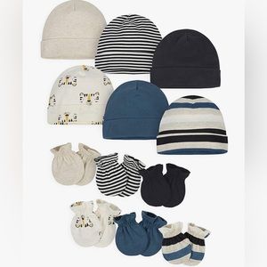 Unisex Baby 12-Piece Cap and Mitten Set